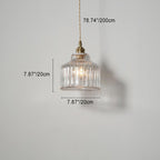 Modern Minimalist Copper Glass Semicircular 1-light Pendant Light for Bedroom