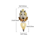 Modern Eclectic Resin Horse Head Decor Crystal Round Shade 1-Light Wall Sconce Lamp For Living Room Lumendat