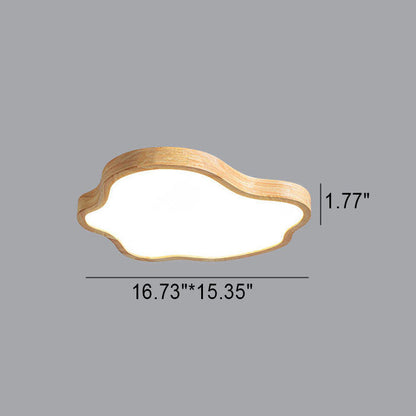 Japanese Minimalist Log Clouds Acrylic LED Flush Mount Ceiling Light