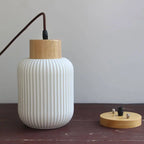 Nordic White Ceramic Cylindrical Jar 1-light Japanese Pendant Light Lumendat