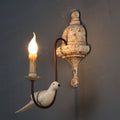 Vintage Rustic Wooden Bird Sconce 1/2 Light Wall Sconce Lamp Lumendat