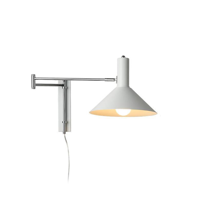 Modern Minimalist Round Tapered Iron 1-Light Retractable Wall Sconce Lamp For Bedroom Lumendat