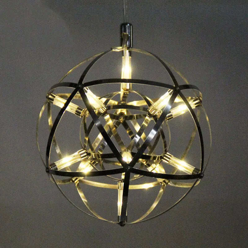 Contemporary Creative Globe Iron 12 Light LED Firework Pendant Light for Living Room Lumendat