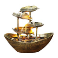 Creative Lotus Leaf Yuanbao Flowing Fountain LED Decorative Table Lamp Lumendat