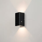 Modern Solar Black Rectangular Die-Cast Aluminum Solar LED Outdoor Wall Light Lumendat
