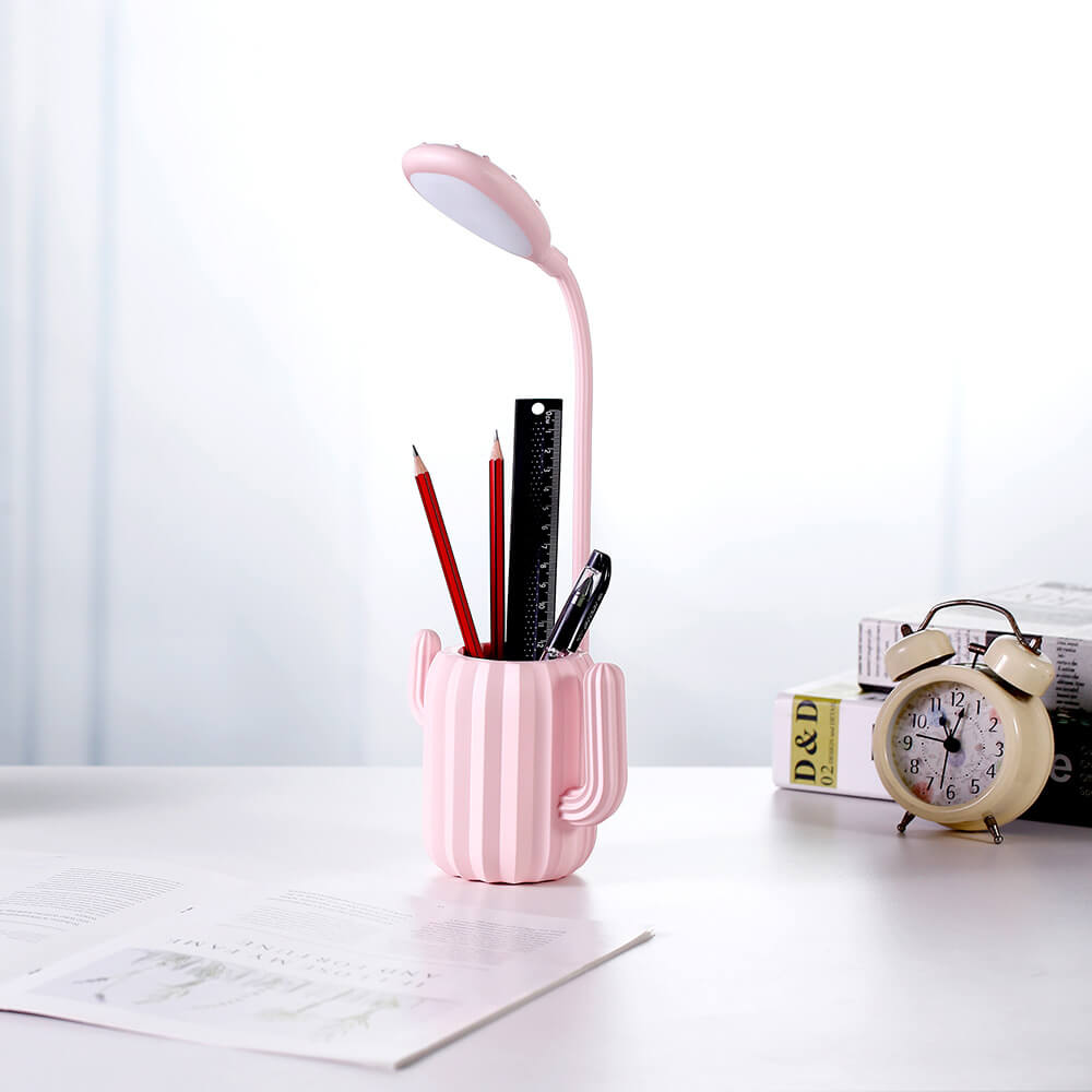 Lumendat Modern Children's Plastic Cactus Pencil Eye Protection USB LED Table Lamp Lumendat