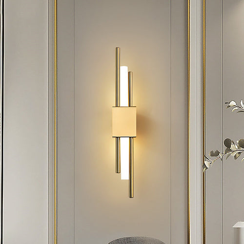 Modern Minimalist Cylinder Strip Iron Acrylic LED Wall Sconce Lamp For Bedroom