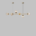 Modern Minimalist Long Glass Round Globe Island Light 6-light Chandelier BulbSquare