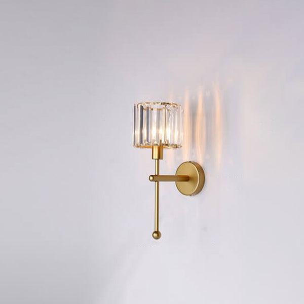 Modern Light Luxury Crystal Long Arm 1-Light Wall Sconce Lamp Lumendat