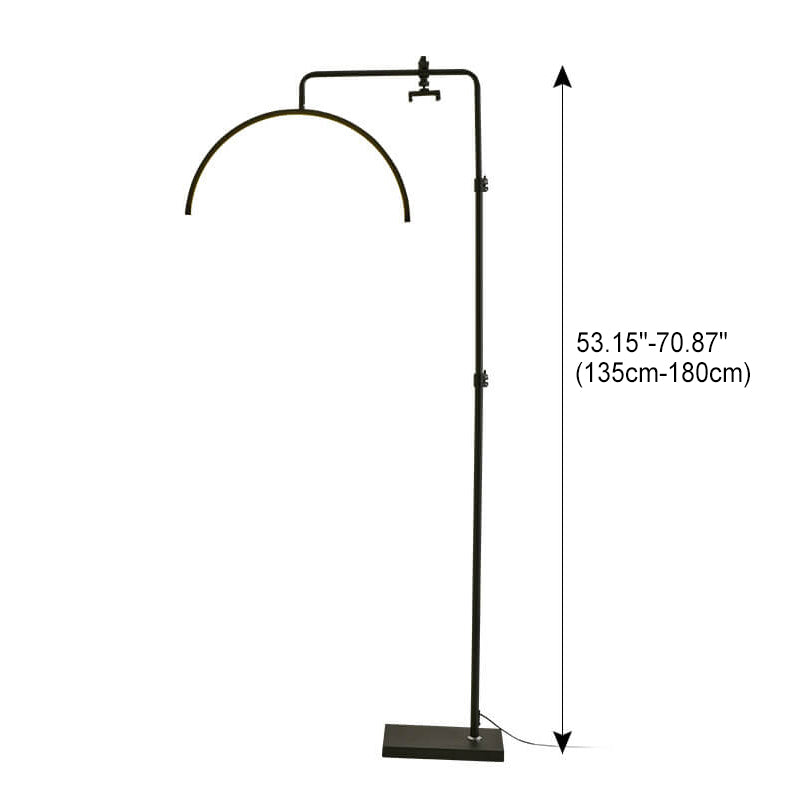 Modern Minimalist Half-Moon Iron Retractable LED Standing Floor Lamp Lumendat