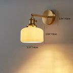 Modern Minimalist Striped Ceramic Jar 1-Light Wall Sconce Lamp