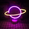 Modern Creative Planet Neon Plastic LED Night Light Table Lamp Lumendat