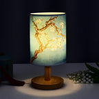 Modern Minimalist Fabric Column Landscape Wood LED Table Lamp Lumendat