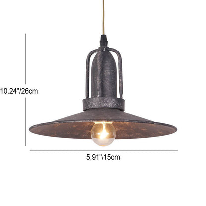 Contemporary Industrial Pot Lid Iron Antique 1-Light Pendant Light For Living Room