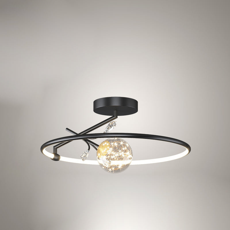 Modern Art Deco Iron Geometrical Ring Star LED Pendant Light for Living Room