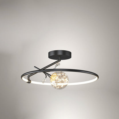 Modern Art Deco Iron Geometrical Ring Star LED Pendant Light for Living Room