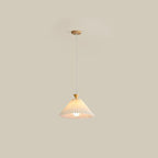 Nordic Wooden Pleated Cone 1/3 Light Island Light Chandelier BulbSquare