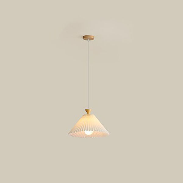 Nordic Wooden Pleated Cone 1/3 Light Island Light Chandelier BulbSquare