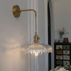 Modern Art Deco Iron Flower Glass Shade 1-Light Wall Sconce Lamp For Bedroom Lumendat