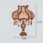 European Luxury Fabric Lace Resin 1-Light Table Lamp Lumendat