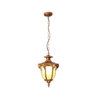 Traditional European Waterproof Aluminum Frame Glass Shade 1-light Pendant Light for Garden