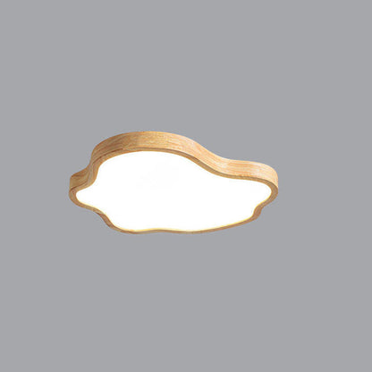 Japanese Minimalist Log Clouds Acrylic LED Flush Mount Ceiling Light