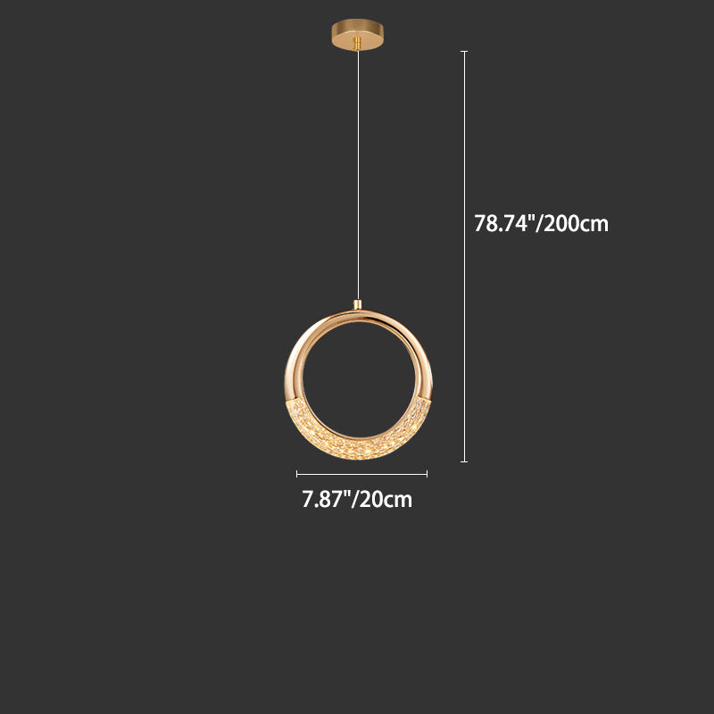 Modern Acrylic Geometric Circle 1-Light  LED  Pendant Light