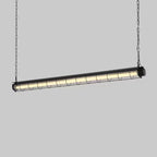 Contemporary Industrial Long Metal Acrylic 1/2 Light Island Light Chandelier for Dining Room Lumendat