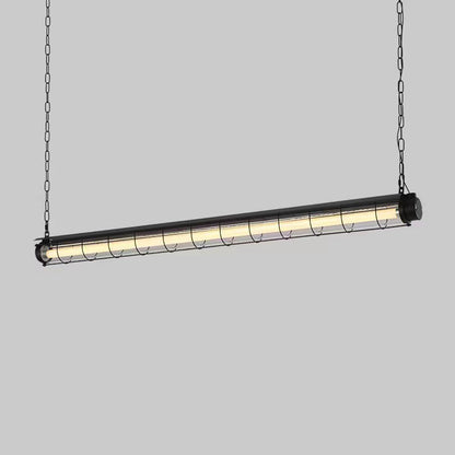 Contemporary Industrial Long Metal Acrylic 1/2 Light Island Light Chandelier for Dining Room