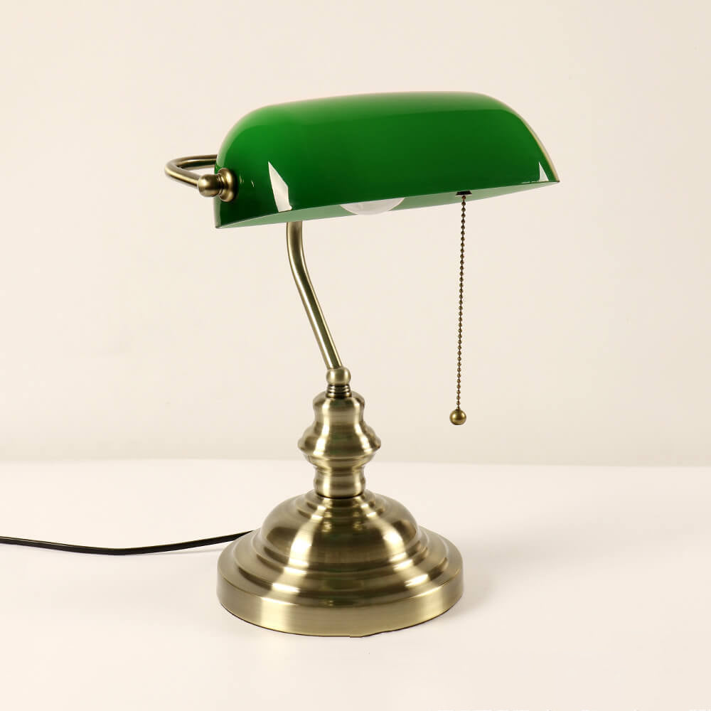 Retro Colored Glass Metal Base 1-Light Zipper Table Lamp Lumendat