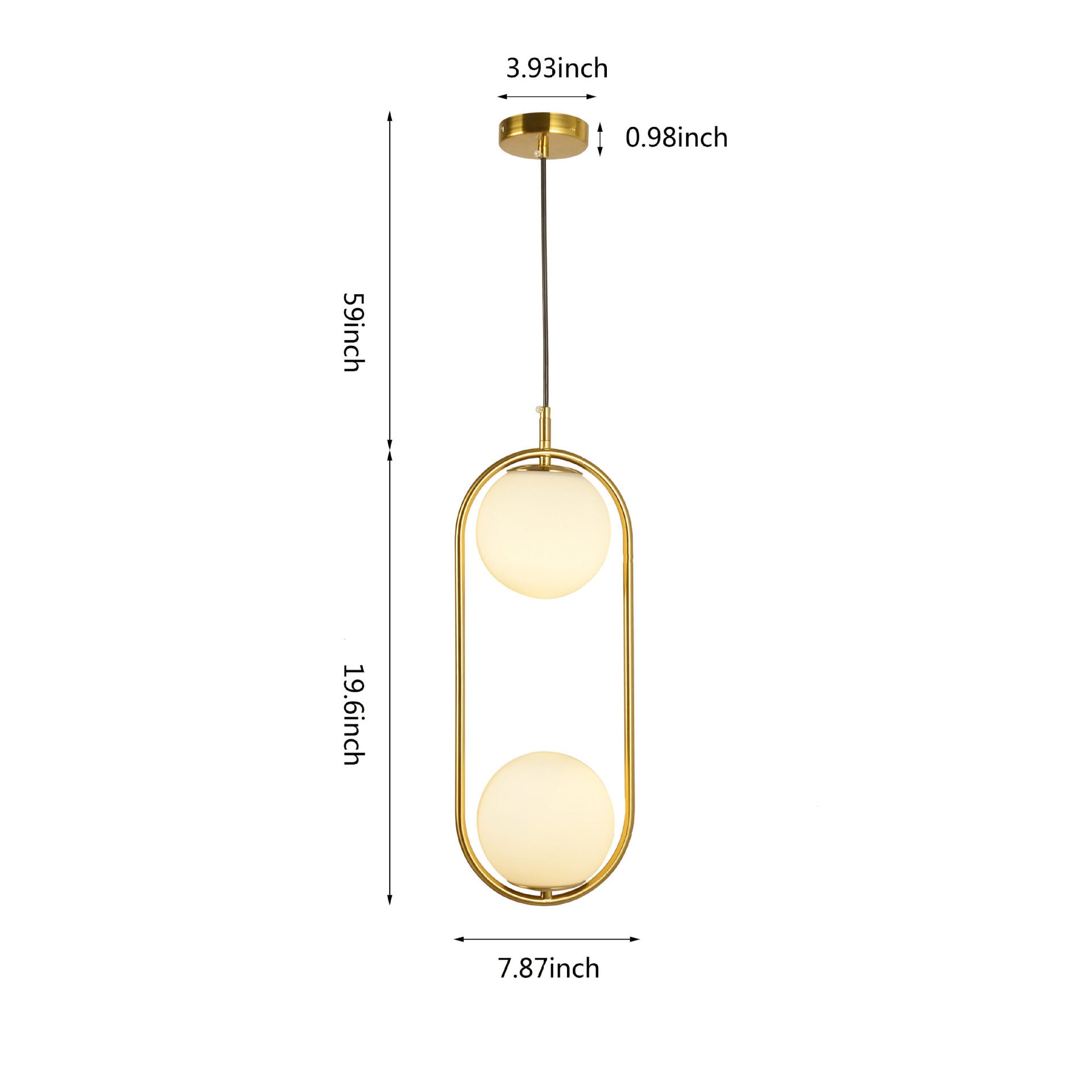 Modern Light Luxury Minimalist Oval Glass Orb 1/2-light Pendant Light BulbSquare