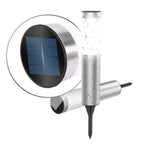 Modern Cylindrical Stainless Steel Waterproof Solar Outdoor Lawn LED Garden Ground Insert Landscape Light Lumendat