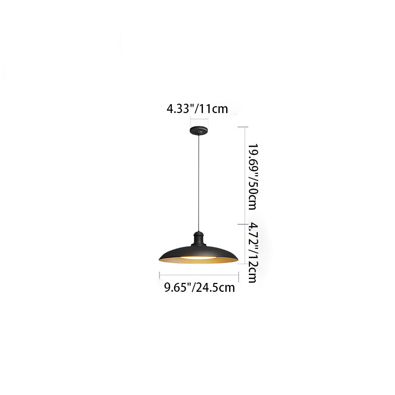 Contemporary Scandinavian Waterproof Carbonized Steel Round 1-light Pendant Light for Outdoor Patio