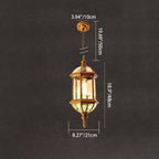 Contemporary Retro Hexagonal Lantern Glass Aluminum 1-light Waterproof Pendant Light for Outdoor Patio BulbSquare