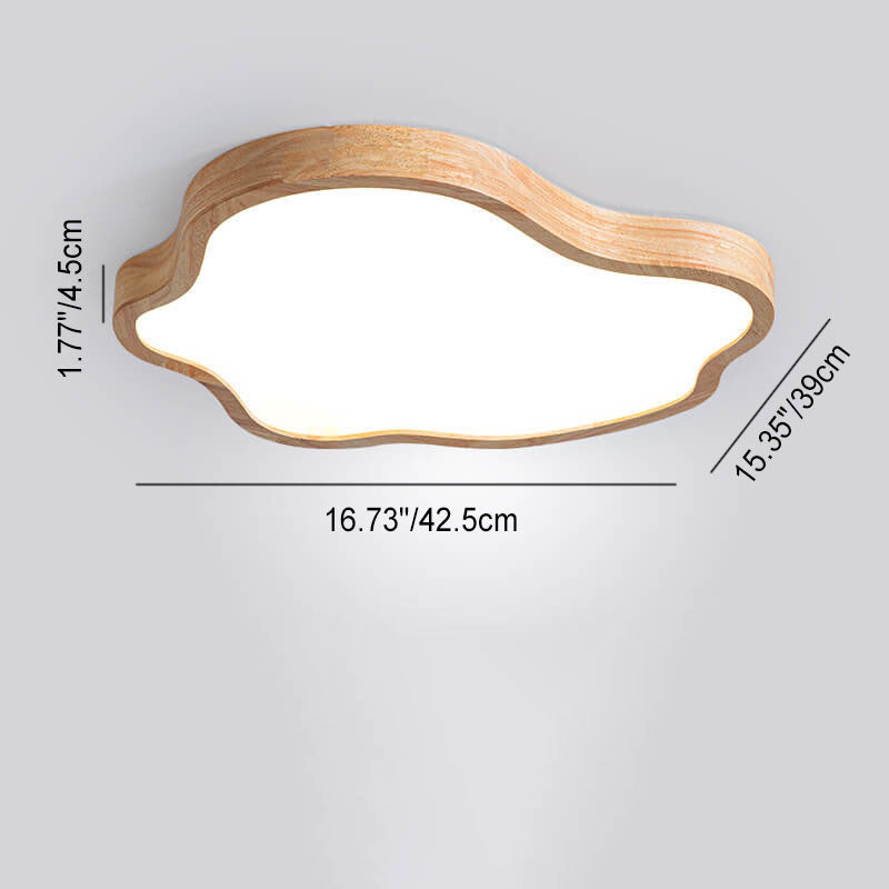 Japanese Modern Cloud Acrylic Log LED Flush Mount Ceiling Light BulbSquare