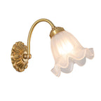 European Vintage Floral Copper Glass 1-Light Wall Sconce Lamp Lumendat