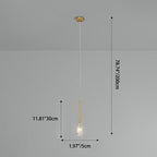 Modern Copper Clear Glass Tapered 1/2 Light Pendant Light