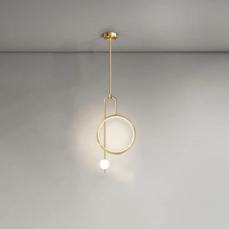 European Minimalist Light Luxury Circular Metal Acrylic LED Chandelier Lumendat