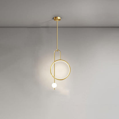 European Minimalist Light Luxury Circular Metal Acrylic LED Chandelier