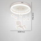 Lumendat Contemporary Nordic Kids Iron Acrylic Round Unicorn Star LED Flush Mount Ceiling Light For Bedroom Lumendat