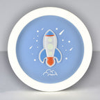 Lumendat Modern Art Deco Kids Iron Resin Acrylic Round Meteor Shower Rocket Shield Kitty LED Flush Mount Ceiling Light For Bedroom Lumendat