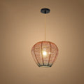 Modern Chinese Hemp Rope Round Geometry 1-Light Pendant Light