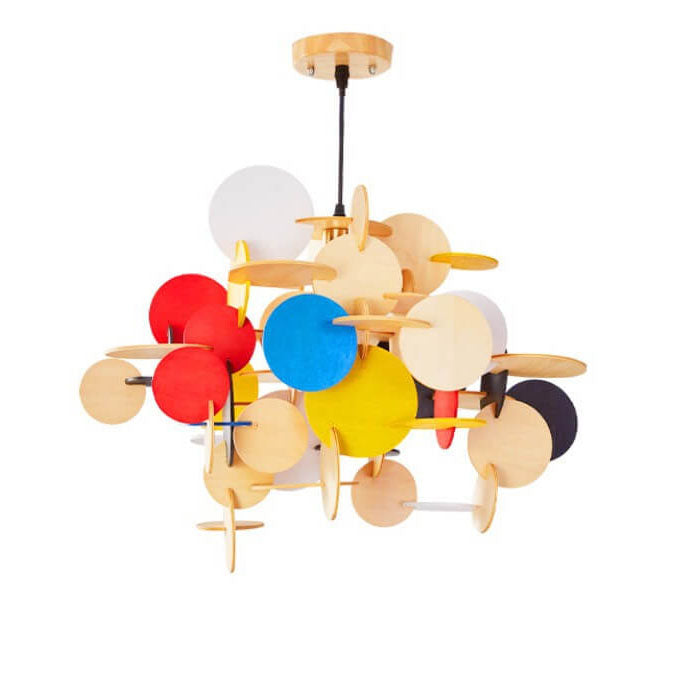 Contemporary Creative Round Building Blocks Acrylic Iron 1-Light Pendant Light For Living Room Lumendat