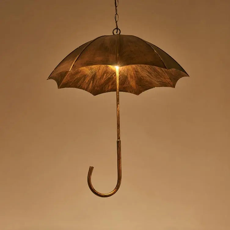 Retro Industrial 5-light Umbrella Chandelier – Copper & Silver Iron Shade modern luxury lighting fixture