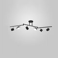 Modern Creative Rotating Track Spotlight LED Semi-Flush Mount Ceiling Light Lumendat