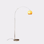Contemporary Scandinavian Glass Round Shade Fishing Rod Iron 1-Light Standing Floor Lamp For Living Room Lumendat