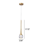 Modern Luxury Glass Teardrop Brass LED Pendant Light