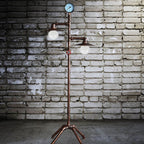 Industrial Steampunk Copper Water Pipe 2-Light Standing Floor Lamp Lumendat