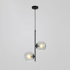 Modern Minimalist Iron Glass Round Ball Branch 2-Light Chandelier for Living Room Lumendat