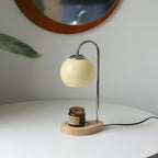 Modern Simple Solid Wood Candle Spherical 1-Light Melting Wax Table Lamp Lumendat